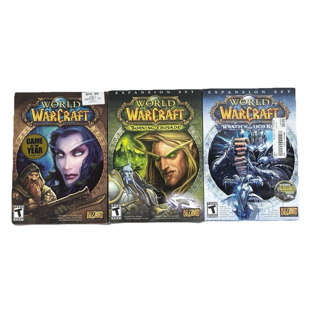 World Of Warcraft PC DVD-ROM + Cataclysm + Wrath Of The Lich King Expansion